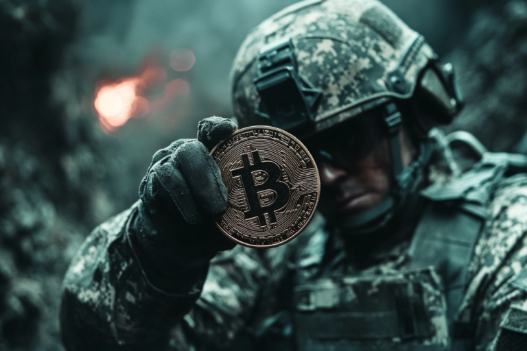 soldier holding a btc